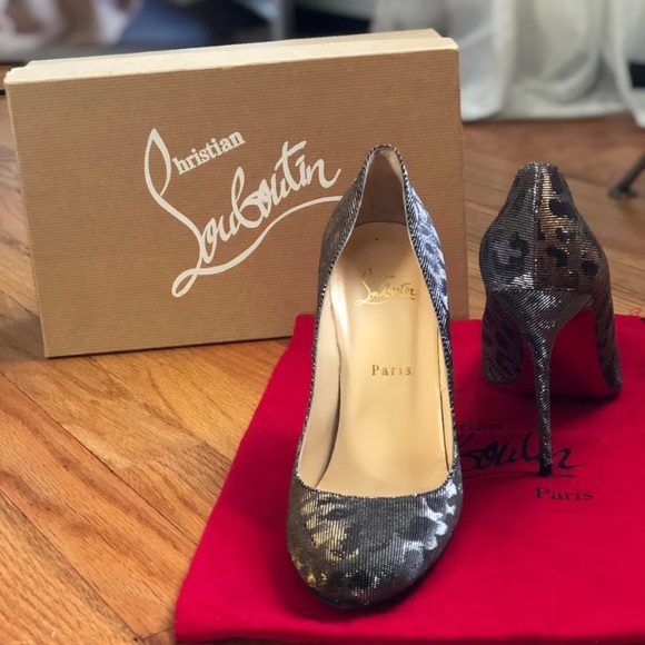 Christian Louboutin Fifi 100 Lame - Picture 1 of 4